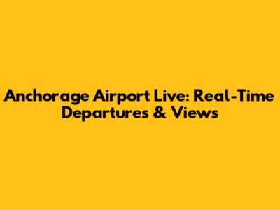 Anchorage Airport Live: Real-Time Departures & Views