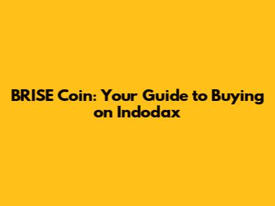 BRISE Coin: Your Guide to Buying on Indodax