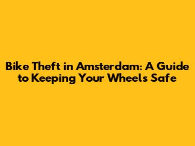 Bike Theft in Amsterdam: A Guide to Keeping Your Wheels Safe