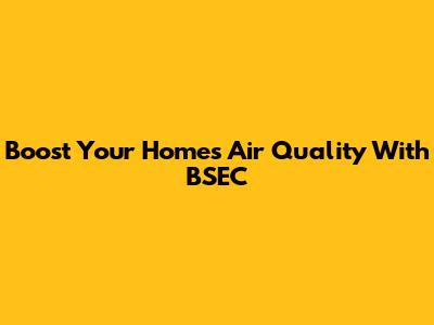 Boost Your Home's Air Quality With BSEC