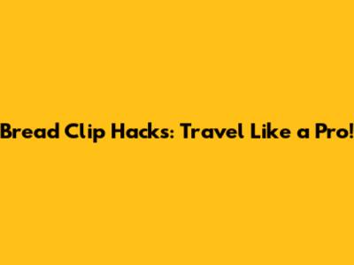 Bread Clip Hacks: Travel Like a Pro!