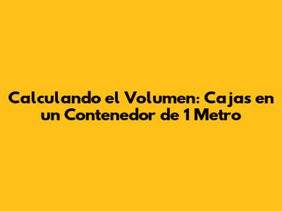 Calculando el Volumen: Cajas en un Contenedor de 1 Metro