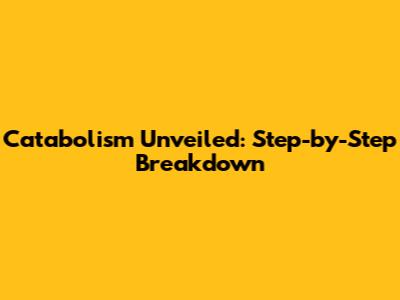 Catabolism Unveiled: Step-by-Step Breakdown