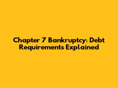 Chapter 7 Bankruptcy: Debt Requirements Explained