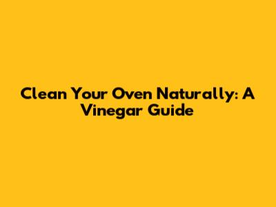 Clean Your Oven Naturally: A Vinegar Guide