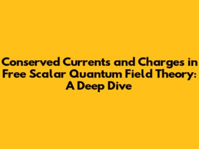 Conserved Currents and Charges in Free Scalar Quantum Field Theory: A Deep Dive