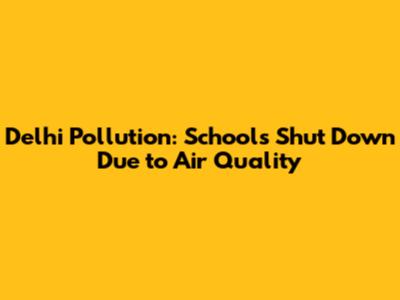 Delhi Pollution: Schools Shut Down Due to Air Quality