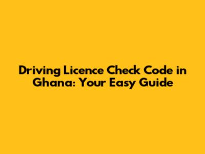 Driving Licence Check Code in Ghana: Your Easy Guide