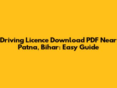 Driving Licence Download PDF Near Patna, Bihar: Easy Guide