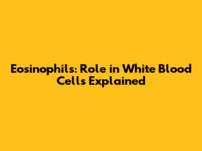 Eosinophils: Role in White Blood Cells Explained