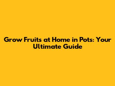 Grow Fruits at Home in Pots: Your Ultimate Guide