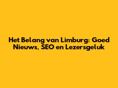 Het Belang van Limburg: Goed Nieuws, SEO en Lezersgeluk