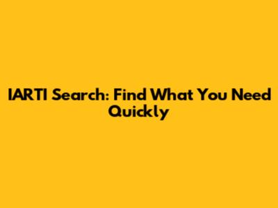 IARTI Search: Find What You Need Quickly