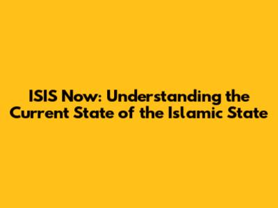 ISIS Now: Understanding the Current State of the Islamic State