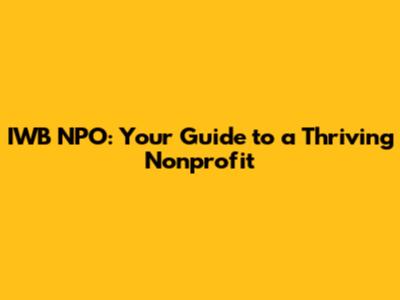 IWB NPO: Your Guide to a Thriving Nonprofit