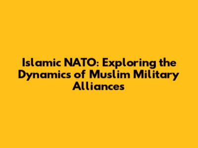Islamic NATO: Exploring the Dynamics of Muslim Military Alliances