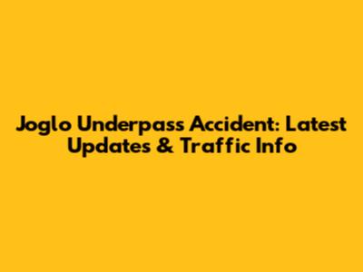 Joglo Underpass Accident: Latest Updates & Traffic Info