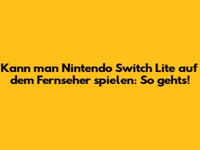Kann man Nintendo Switch Lite auf dem Fernseher spielen: So gehts!