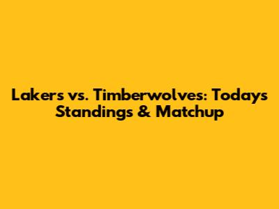 Lakers vs. Timberwolves: Today's Standings & Matchup