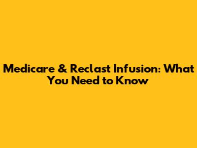 Medicare & Reclast Infusion: What You Need to Know