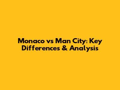 Monaco vs Man City: Key Differences & Analysis