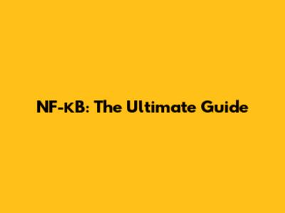 NF-κB: The Ultimate Guide