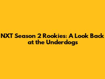 NXT Season 2 Rookies: A Look Back at the Underdogs