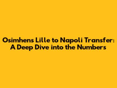 Osimhen's Lille to Napoli Transfer: A Deep Dive into the Numbers