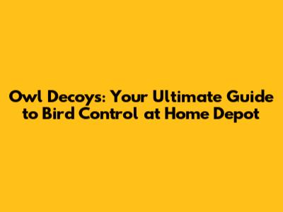 Owl Decoys: Your Ultimate Guide to Bird Control at Home Depot