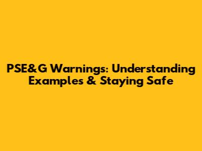 PSE&G Warnings: Understanding Examples & Staying Safe