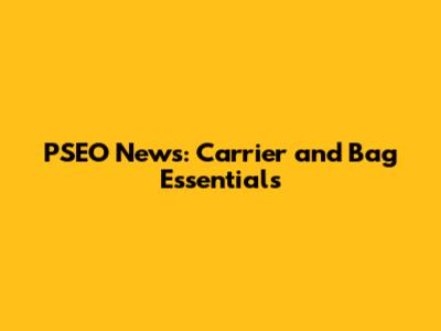 PSEO News: Carrier and Bag Essentials