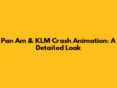 Pan Am & KLM Crash Animation: A Detailed Look
