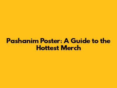 Pashanim Poster: A Guide to the Hottest Merch