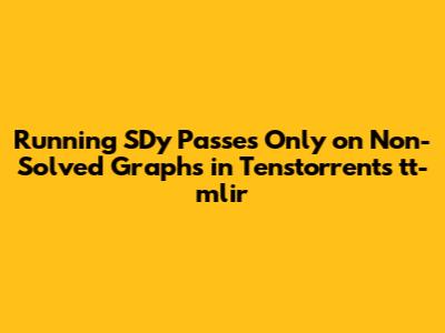 Running SDy Passes Only on Non-Solved Graphs in Tenstorrent's tt-mlir