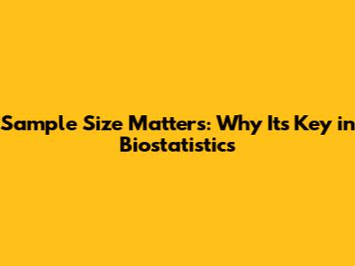 Sample Size Matters: Why It's Key in Biostatistics
