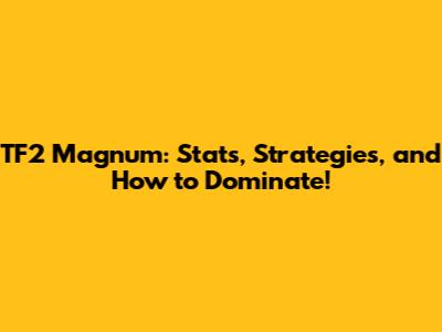 TF2 Magnum: Stats, Strategies, and How to Dominate!