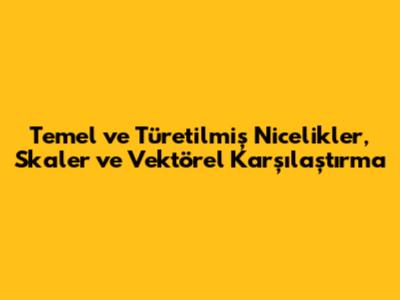 Temel ve Türetilmiş Nicelikler, Skaler ve Vektörel Karşılaştırma