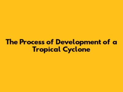 The Process of Development of a Tropical Cyclone