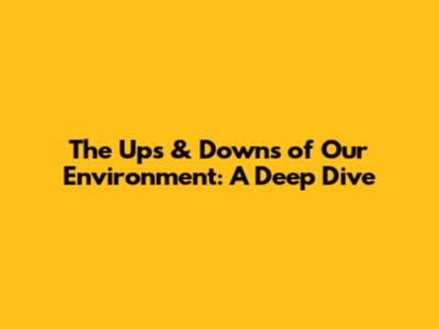 The Ups & Downs of Our Environment: A Deep Dive