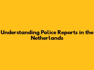 Understanding Police Reports in the Netherlands