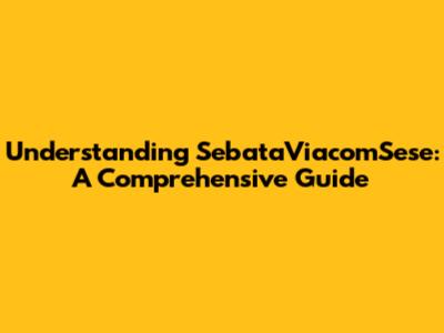 Understanding SebataViacomSese: A Comprehensive Guide