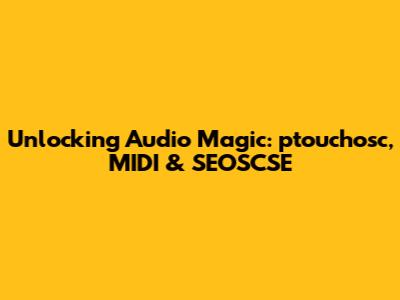 Unlocking Audio Magic: ptouchosc, MIDI & SEOSCSE