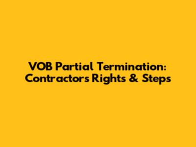 VOB Partial Termination: Contractor's Rights & Steps
