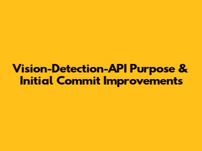 Vision-Detection-API Purpose & Initial Commit Improvements